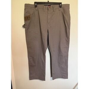 Wrangler Pants Mens 46 x 32 Brown Riggs Canvas Carpenter Ripstop Workwear Hiking